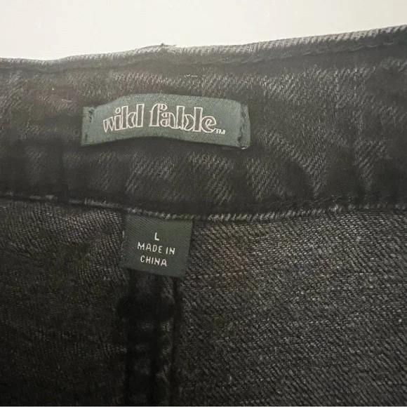 Wild Fable Women’s Black Wash Studded Denim Mini Skort Size L (NWT) - Picture 5 of 7